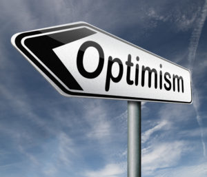 Optimism sign pointing to the left
