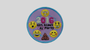 Custom Girl Scout emoji patch from 2016