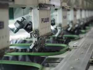 Embroidery machines in factory