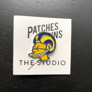 Custom Bart Simpson lapel pin for the Patch & Pin Expo in Los Angeles