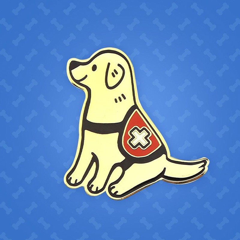 digital mock up of a dog lapel pin