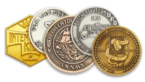 Custom challenge coins in different materials