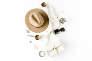 Accessories on a white background