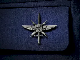 Custom military pin in a unique shape