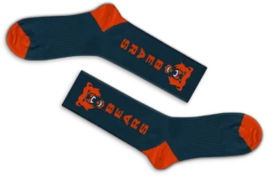 Custom "Bears" socks in orange and blue