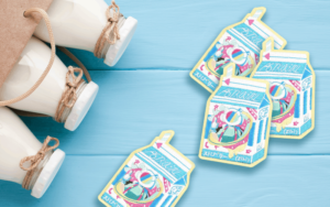 food theme custom patch milk carton