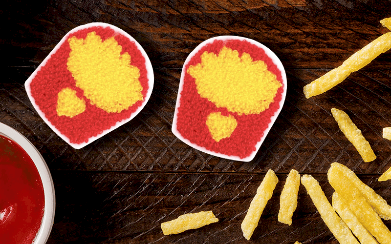 food theme custom chenille patch fries