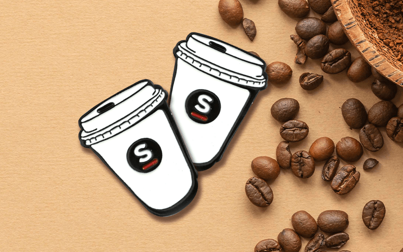 food theme custom pin coffee cup
