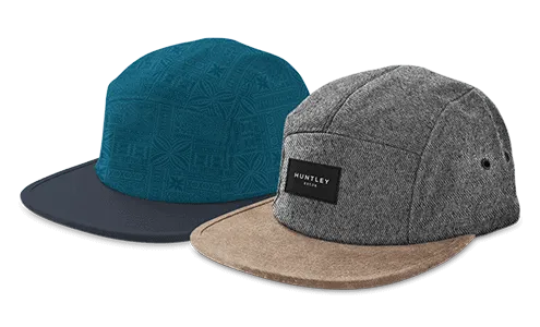 Custom 5 panel hats with custom options