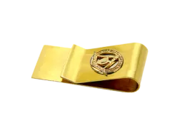 Custom gold money clip with emblem