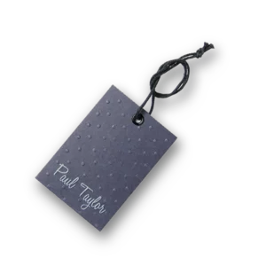 Custom hang tag for Paul Taylor