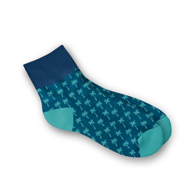 Jacquard Quarter Cut Socks in blue and green