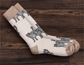 Custom made wolf socks