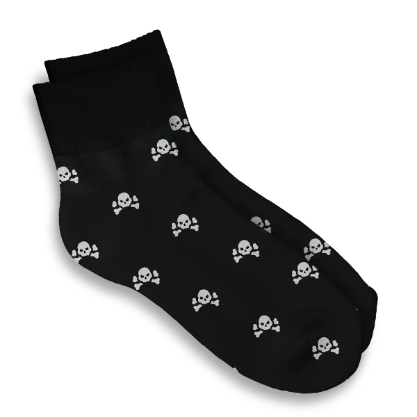Custom skull quarter length socks