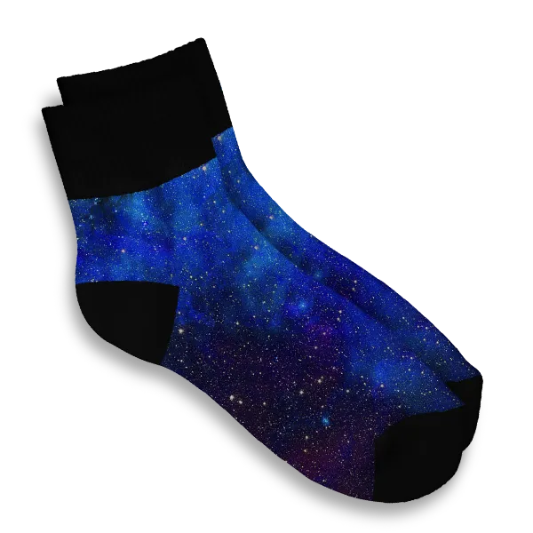 Custom galaxy quarter length socks