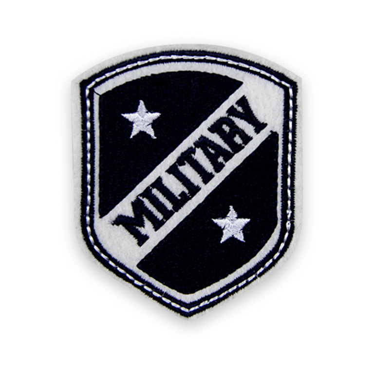 Custom black and white mlitary patch