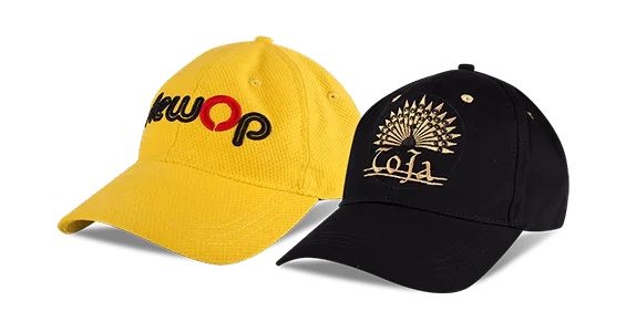Custom dad hats in yellow and black