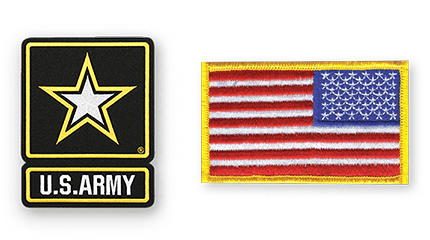 Custom Army and American flag embroidered patch