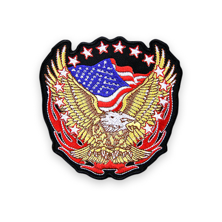 Custom eagle military patch with American flag