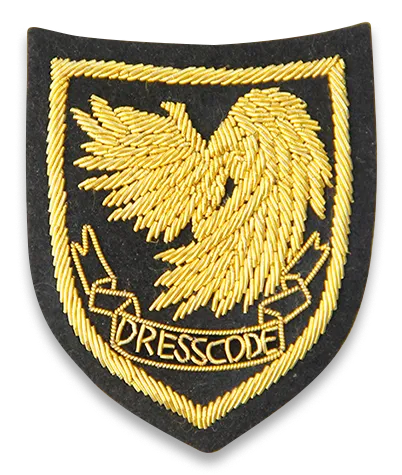 Custom bullion patch with gold details