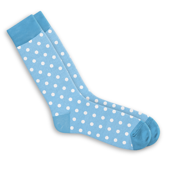 blue polkadot dress sock