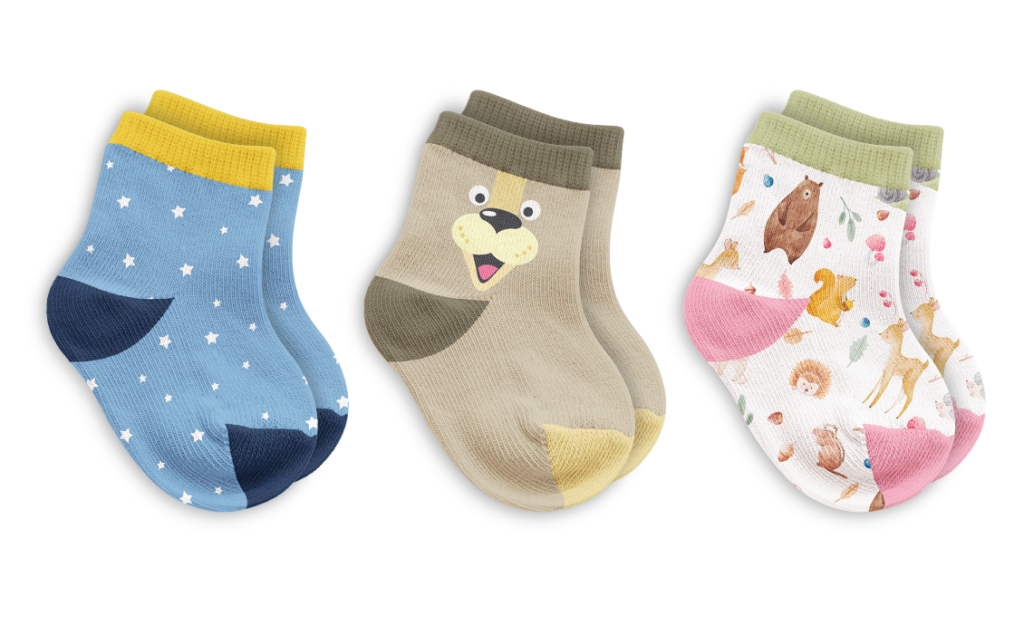 3 custom baby sock pairs