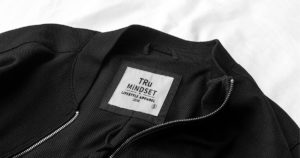 custom woven label on a jacket