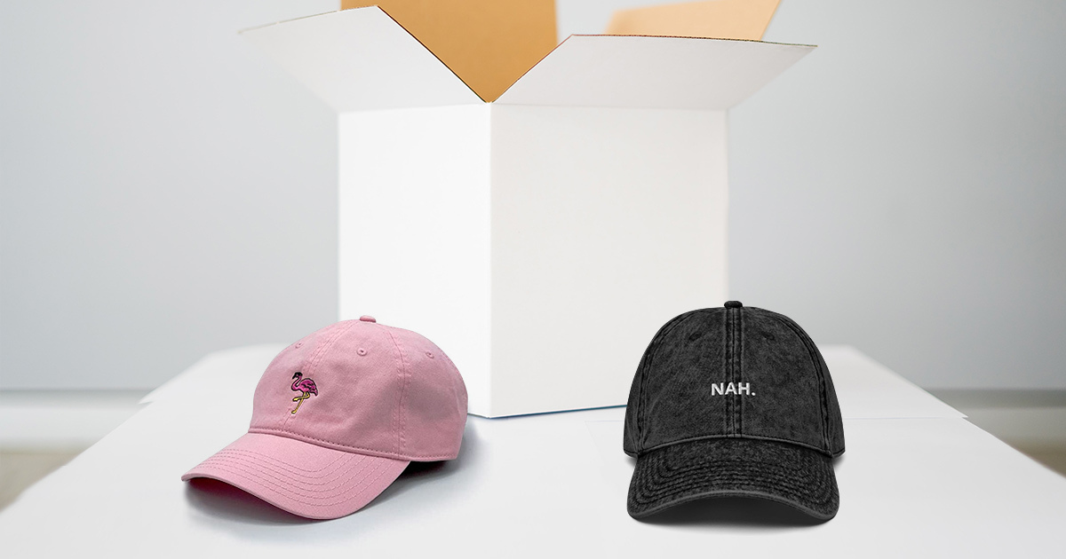 custom hats in black and pink
