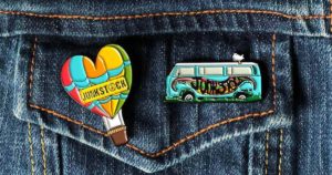 custom pins on a jean jacket