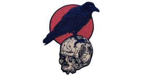 custom crow and skull patch