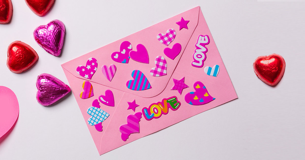 custom Valentine's Day heart stickers